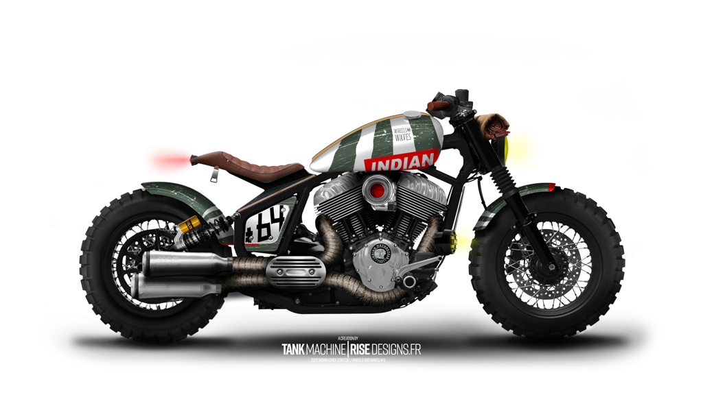 tank machine's addition to the Indian Motorcycle X Wheels & Waves Indian Chief Design Competition
