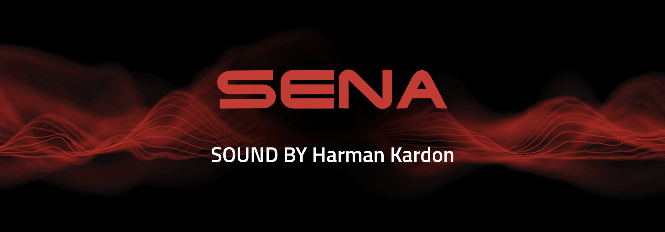 A view of the Sena logo, against a matching backscape
