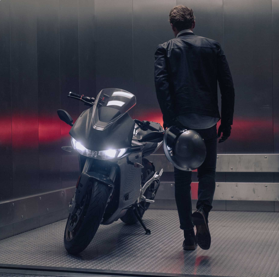 A view of British motorcyclists enjoying their electric motorcycle