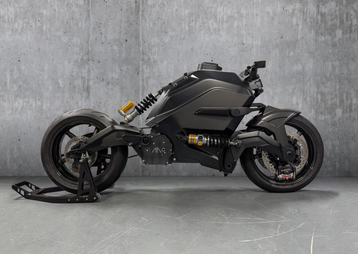 A view of the Vector motorcycle, an electric bike from Arc motorcycles, a UK-based brand