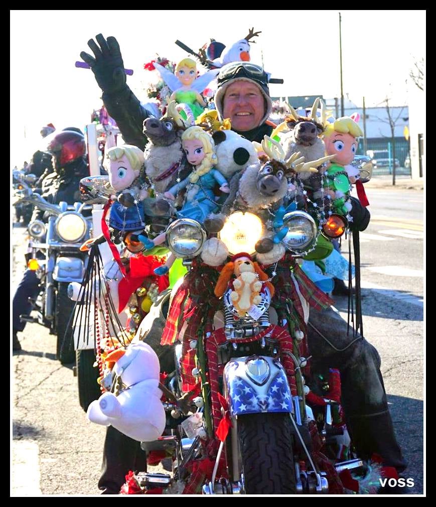 A view of the Toys For Tots Motorcycle Parade, also known as the World's largest motorcycle parade - and everything goes to charity.