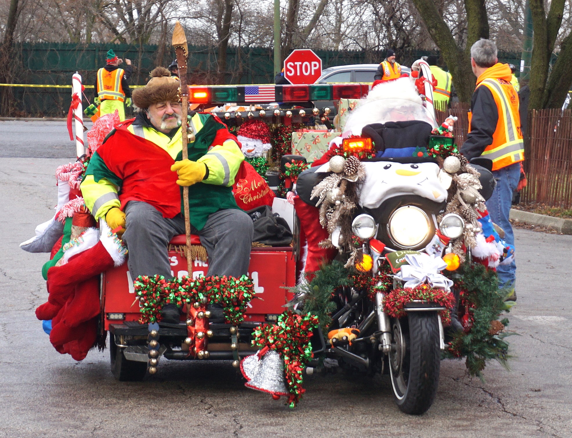 A view of the Toys For Tots Motorcycle Parade, also known as the World's largest motorcycle parade - and everything goes to charity.