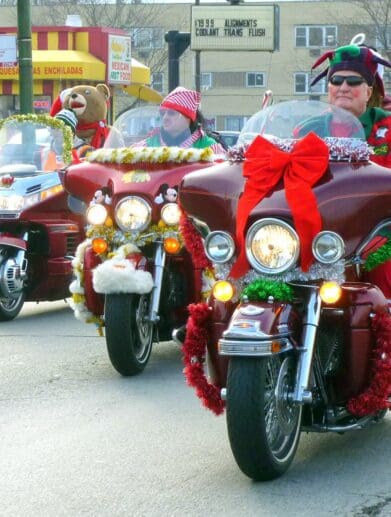 A view of the Toys For Tots Motorcycle Parade, also known as the World's largest motorcycle parade - and everything goes to charity.