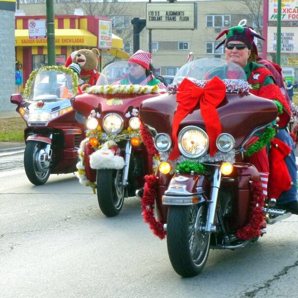 A view of the Toys For Tots Motorcycle Parade, also known as the World's largest motorcycle parade - and everything goes to charity.