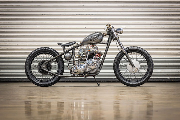 A view of the lineup of bikes that made it to the Southern California Bonus Round of the 11th annual J&P Cycles Ultimate Builder Custom Bike Show (UBCBS) held by Progressive IMS Outdoors