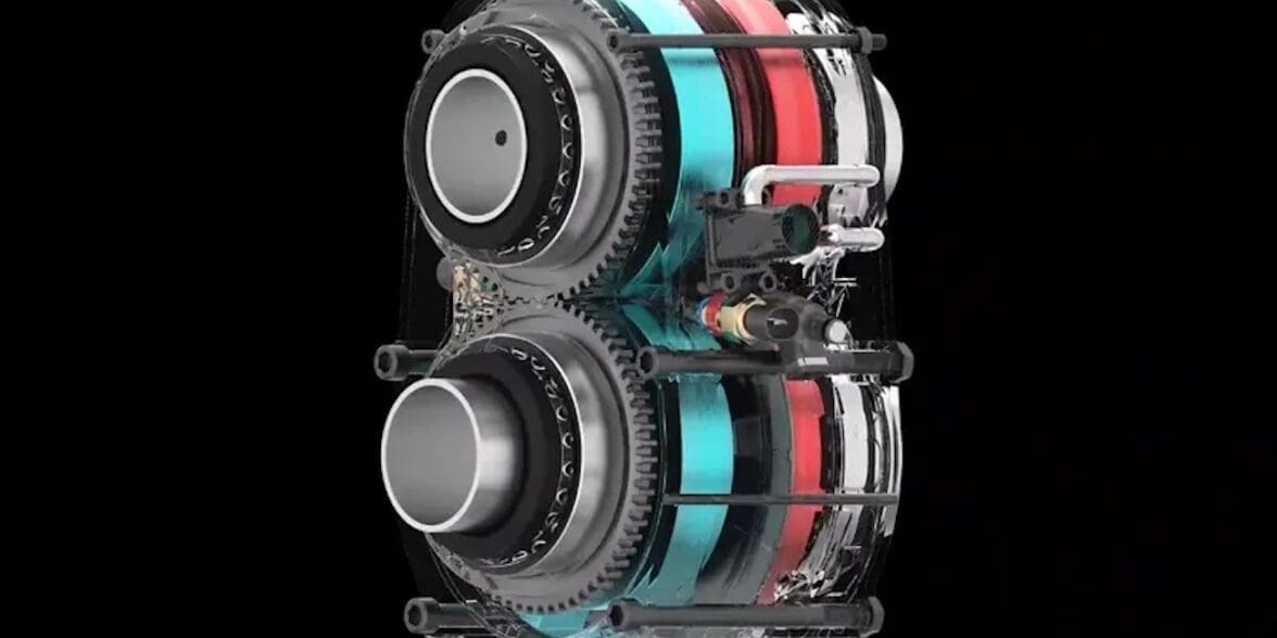 A view of the new Wankel engine that sports rotary power from startup firm Aston