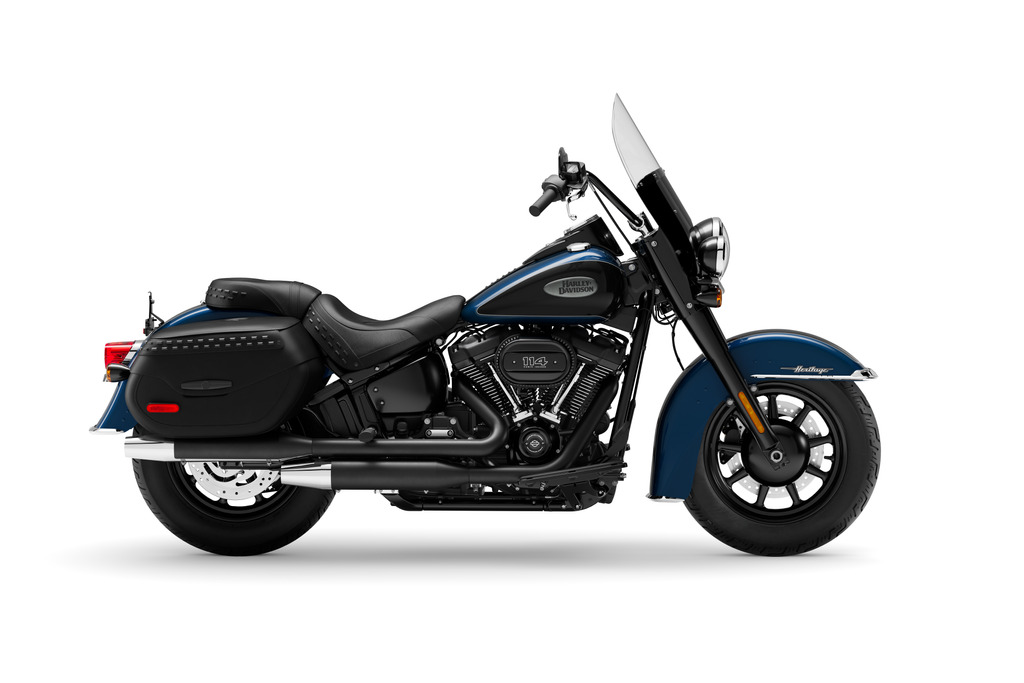 2022 Harley Davidson Heritage Classic 114 in Reef Blue/Vivid Black (Black Finish w/cast wheels)