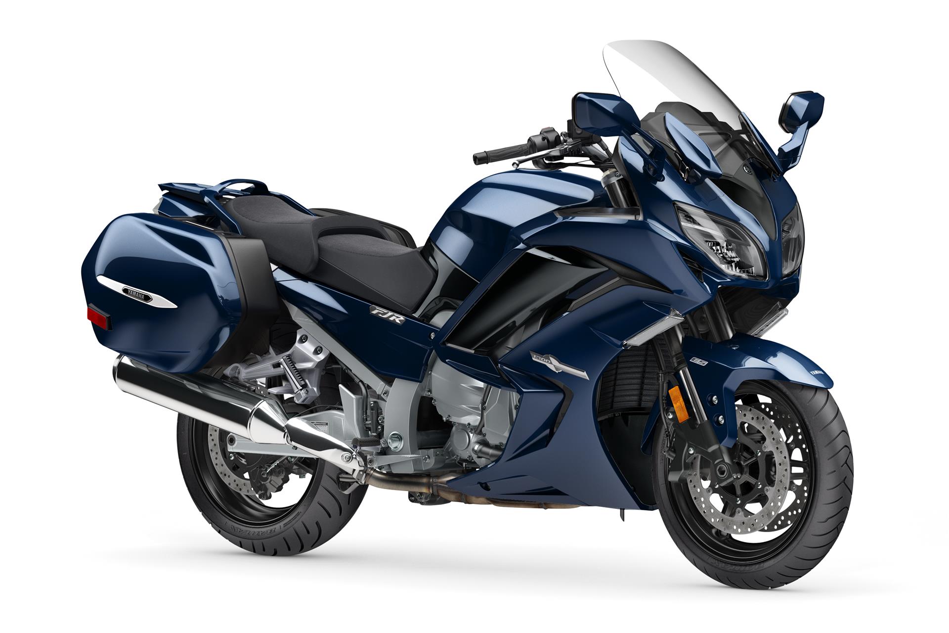 Studio glamour shot of the 2022 Yamaha FJR1300ES in Cobalt Blue