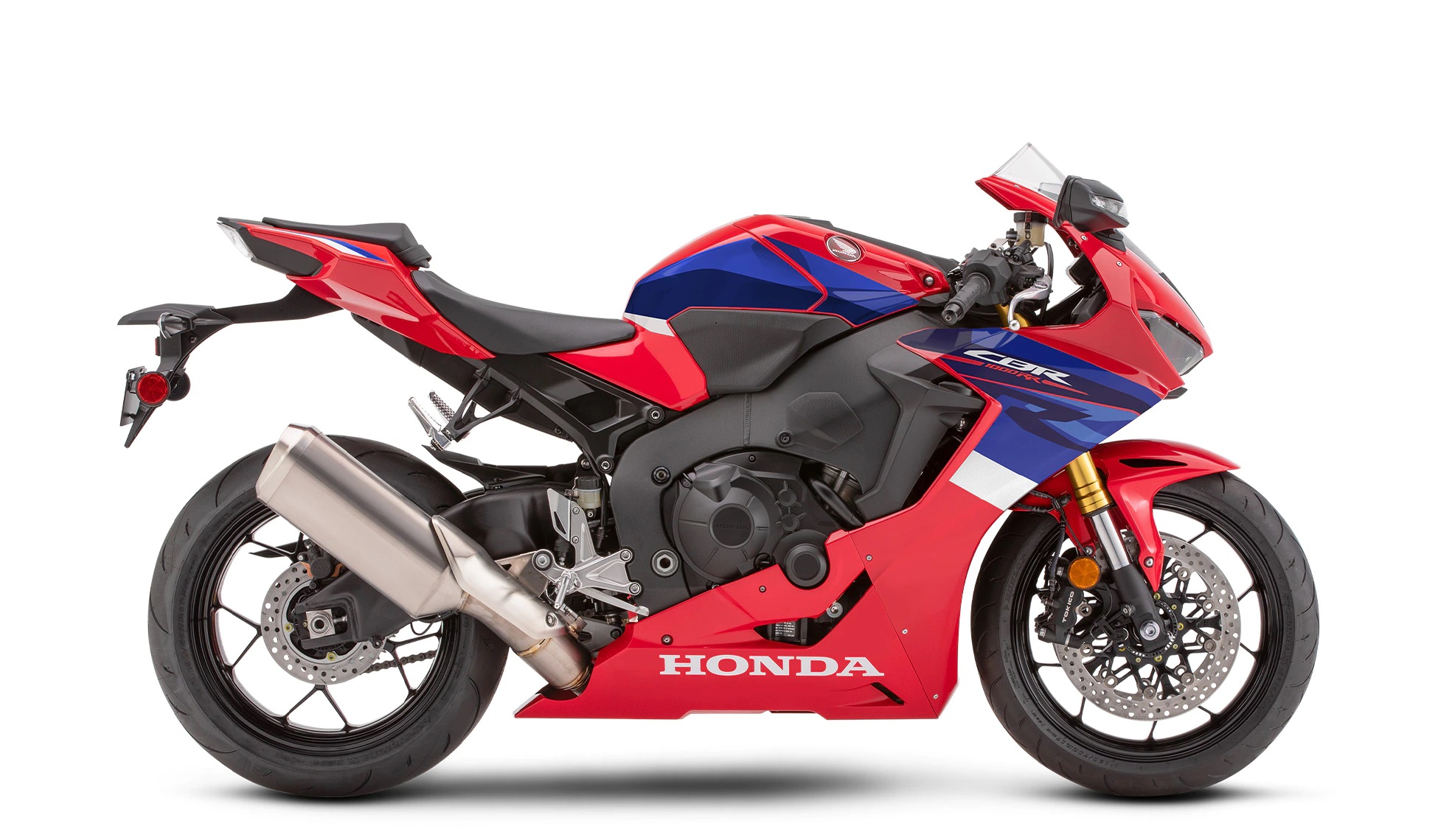 Studio shot of the 2022 Honda CBR1000RR in Grand Prix Red