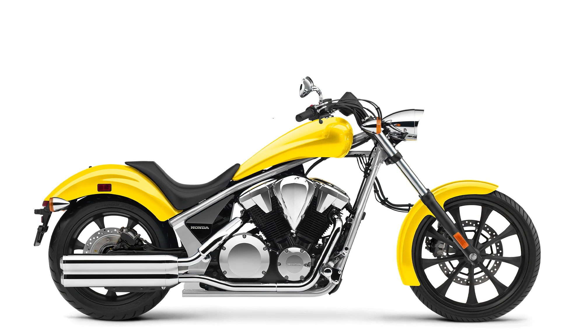 Studio shot of the 2022 Honda Fury ABS in Pearl Yellow