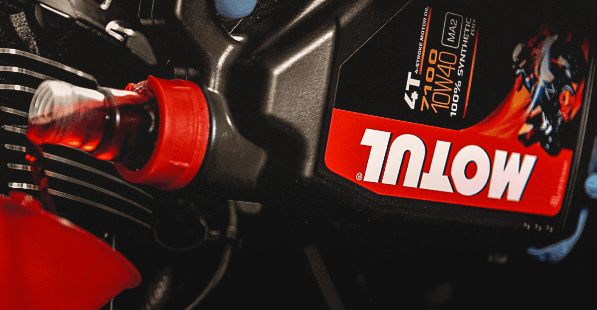 high-performance Motul motorcycle oil