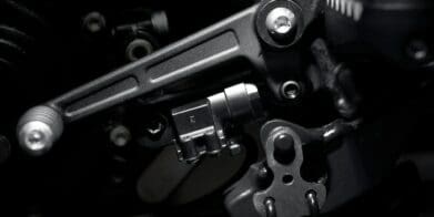 A view of the new screaming' eagle quick-shifter from Harley-Davidson