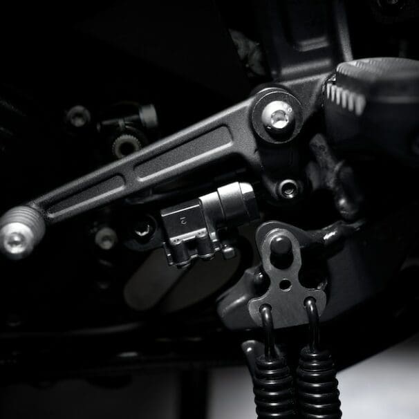 A view of the new screaming' eagle quick-shifter from Harley-Davidson