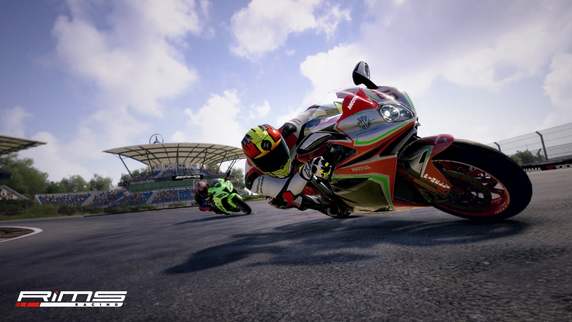 A view of racers in the RiMS Racing bike simulator