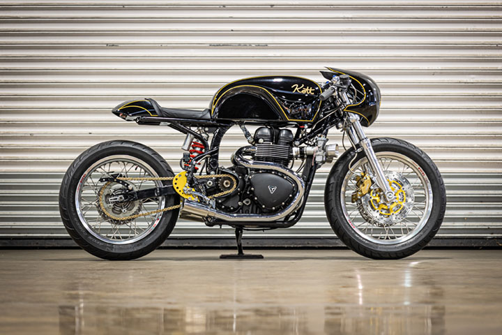 A view of the lineup of bikes that made it to the Southern California Bonus Round of the 11th annual J&P Cycles Ultimate Builder Custom Bike Show (UBCBS) held by Progressive IMS Outdoors