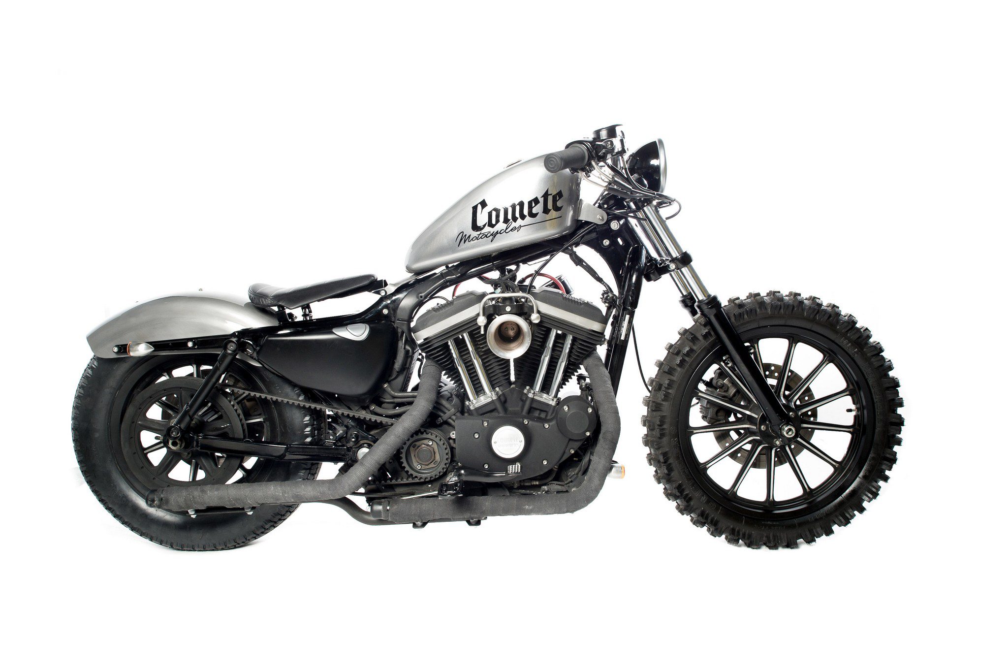 A custom Harley Davidson Motorcycle Bobber