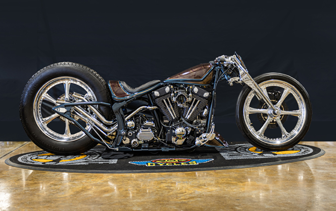 A view of the lineup of bikes that made it to the Southern California Bonus Round of the 11th annual J&P Cycles Ultimate Builder Custom Bike Show (UBCBS) held by Progressive IMS Outdoors