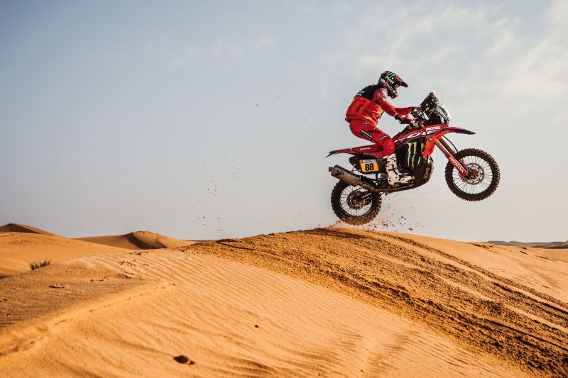 A view of the proceedings at the 2022 Dakar Rally