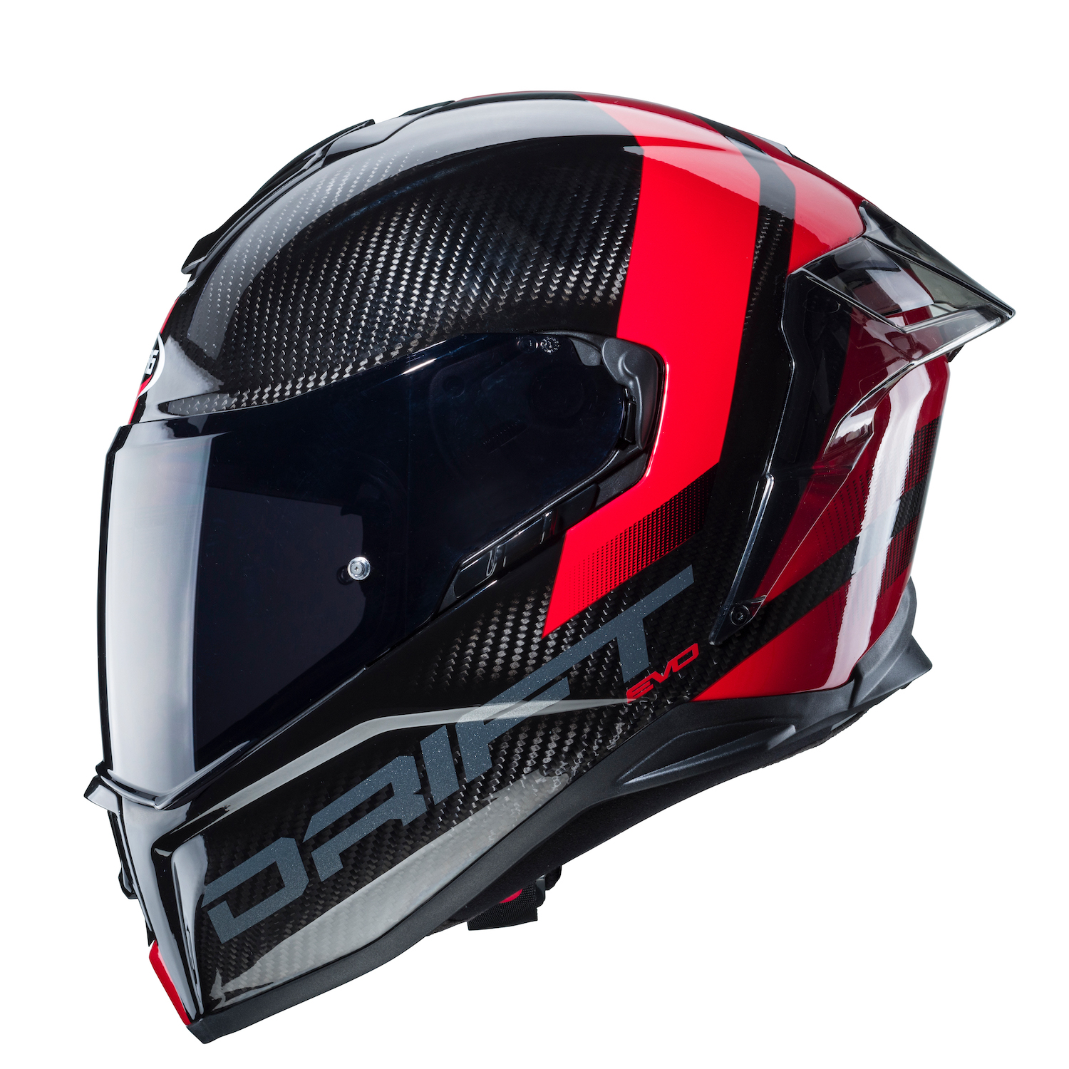 A view of the new Caberg Drift Evo Carbon Sonic (available also in fibreglass), which has joined this year's lineup from the Italian manufacturer Caberg