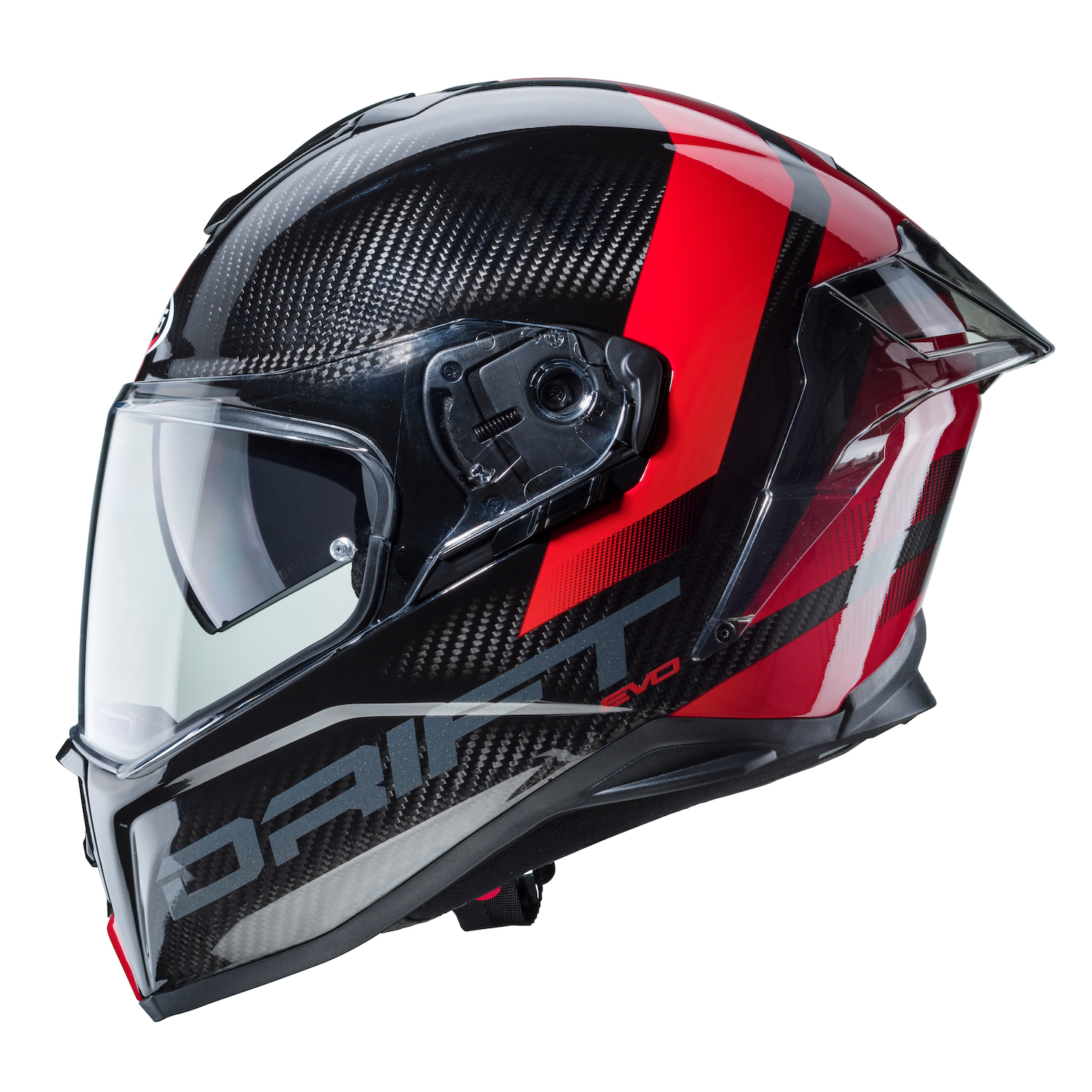 A view of the new Caberg Drift Evo Carbon Sonic (available also in fibreglass), which has joined this year's lineup from the Italian manufacturer Caberg