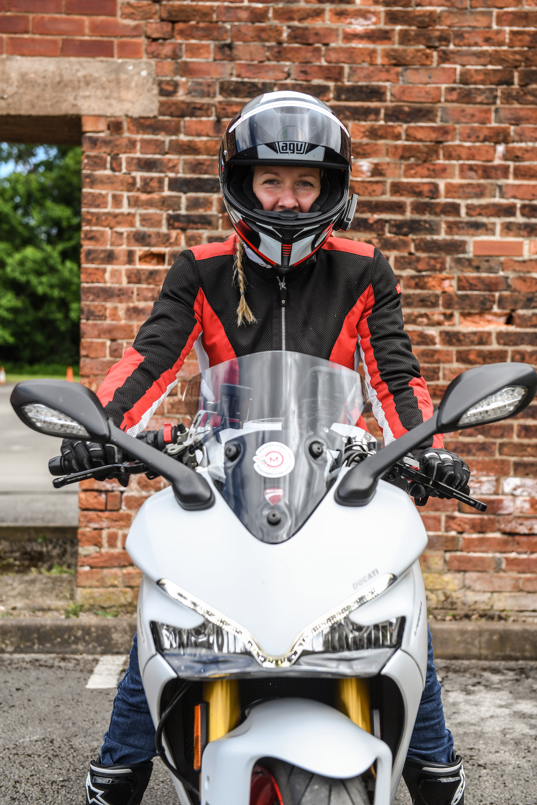 Maja Kenney from Maja's Motorcycle Adventures, on her Ducati SuperSport S