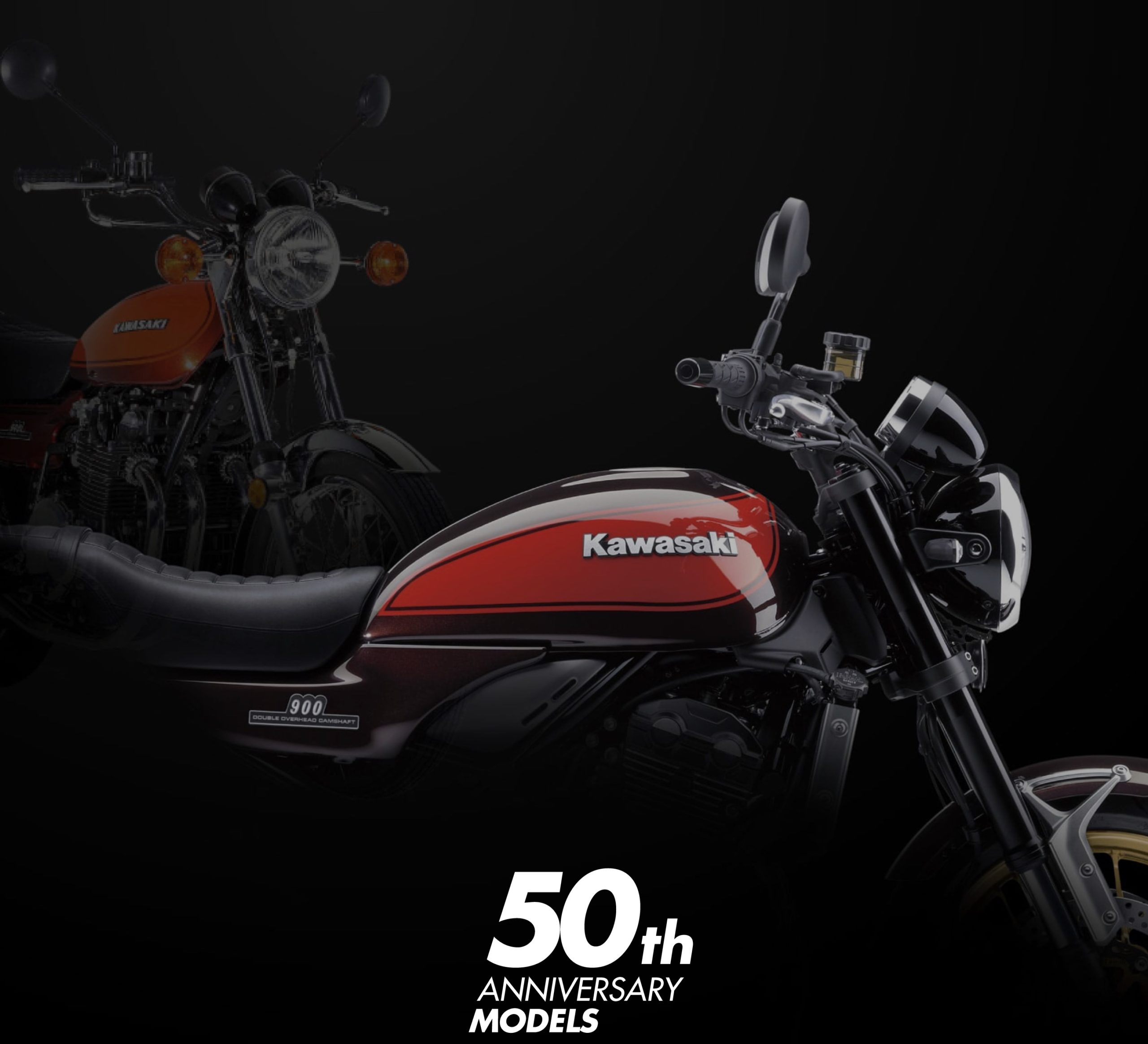 A view of the new 50th anniversary Kawasaki Z-line (Z650 and Z900)