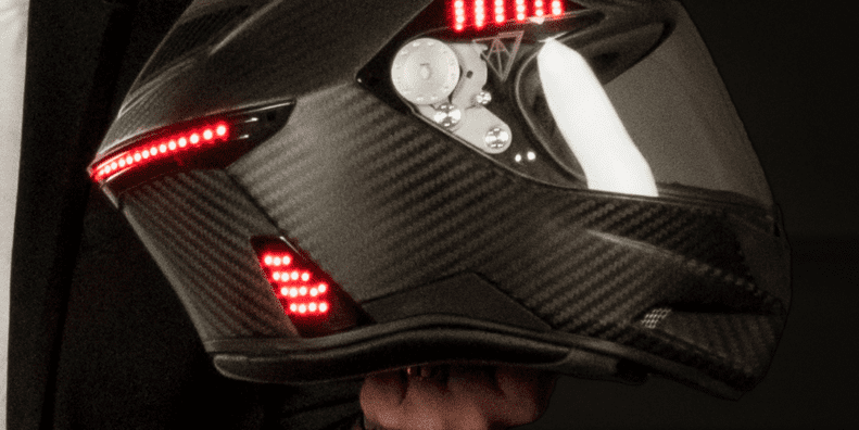 A view of the Vata7's X1 LED Smart Helmet, currently in crowdfunding for America