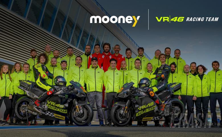 A view of the machines that are set for VR46 Academy, including Mooney sponsorship logos on the bike