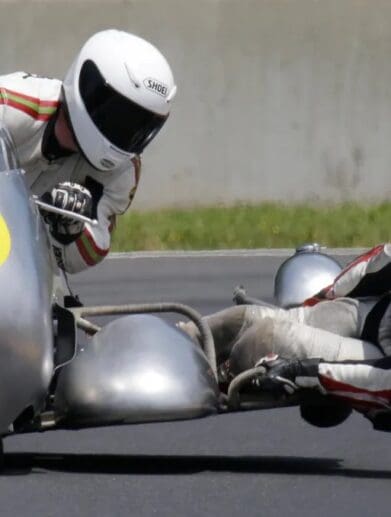 A view of sidecar racing which will soon be ready at Daytona speedway