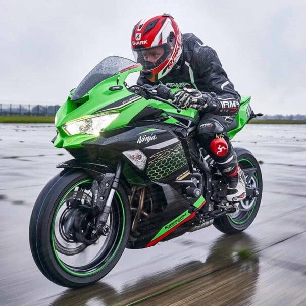 A view of a Kawasaki Ninja ZX-25R Motorcycle