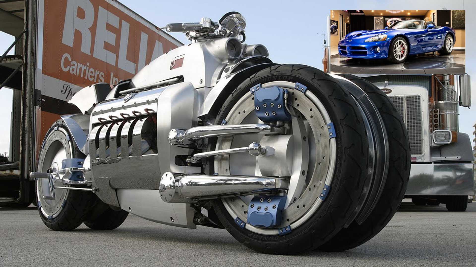 A view of a supercar-inspired motorcycle