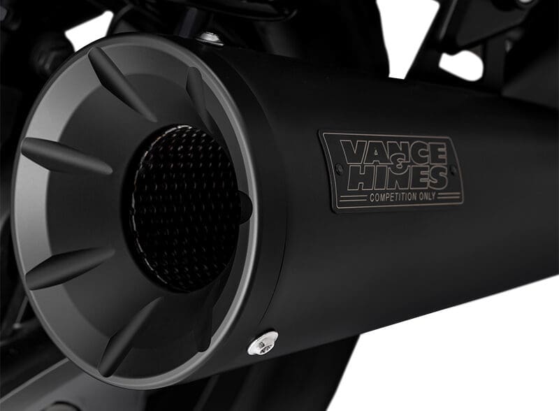 A view of a vance & Hines exhaust