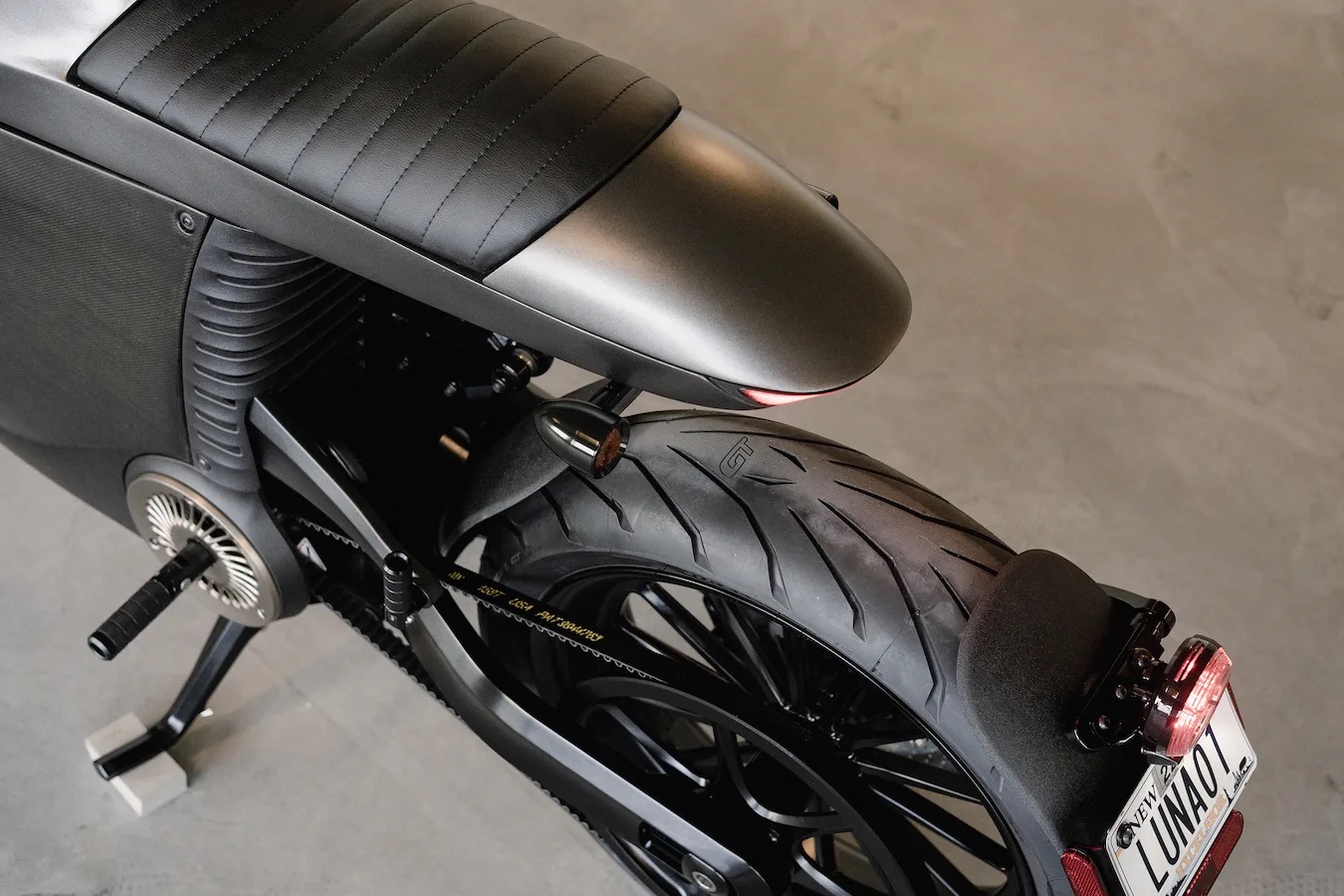 A view of the new sustainable electric motorcycle from Tarform - currently beginning deliveries