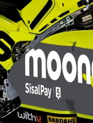 A view of the machines that are set for VR46 Academy, including Mooney sponsorship logos on the bike