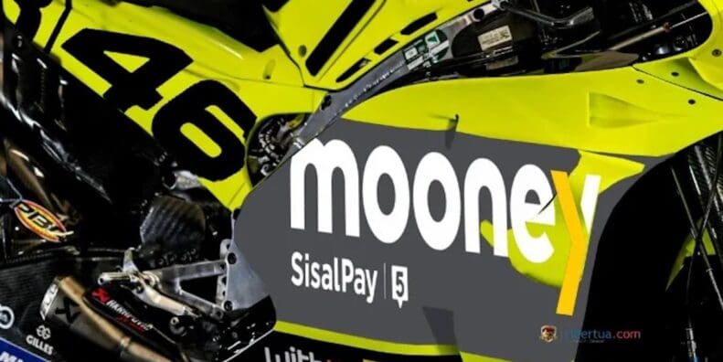 A view of the machines that are set for VR46 Academy, including Mooney sponsorship logos on the bike