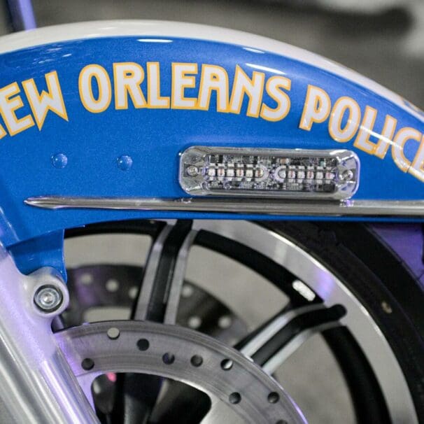 A view of the new Harley-Davidson motorcycles that the NOPD Special Operations Division was given with blessing from their Mayor and the city council