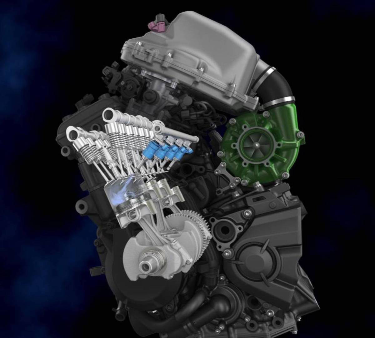 A hydrogen engine, courtesy of Kawasaki and potentially Yamaha