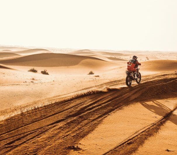 A view of the proceedings at the 2022 Dakar Rally