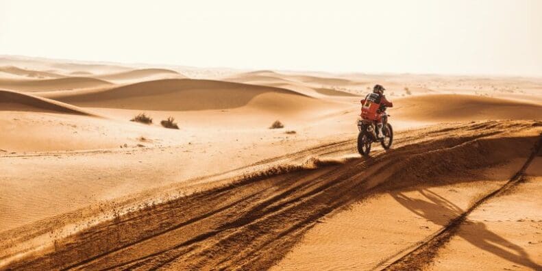 A view of the proceedings at the 2022 Dakar Rally