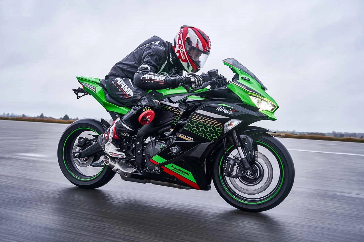 A view of a Kawasaki Ninja ZX-25R Motorcycle