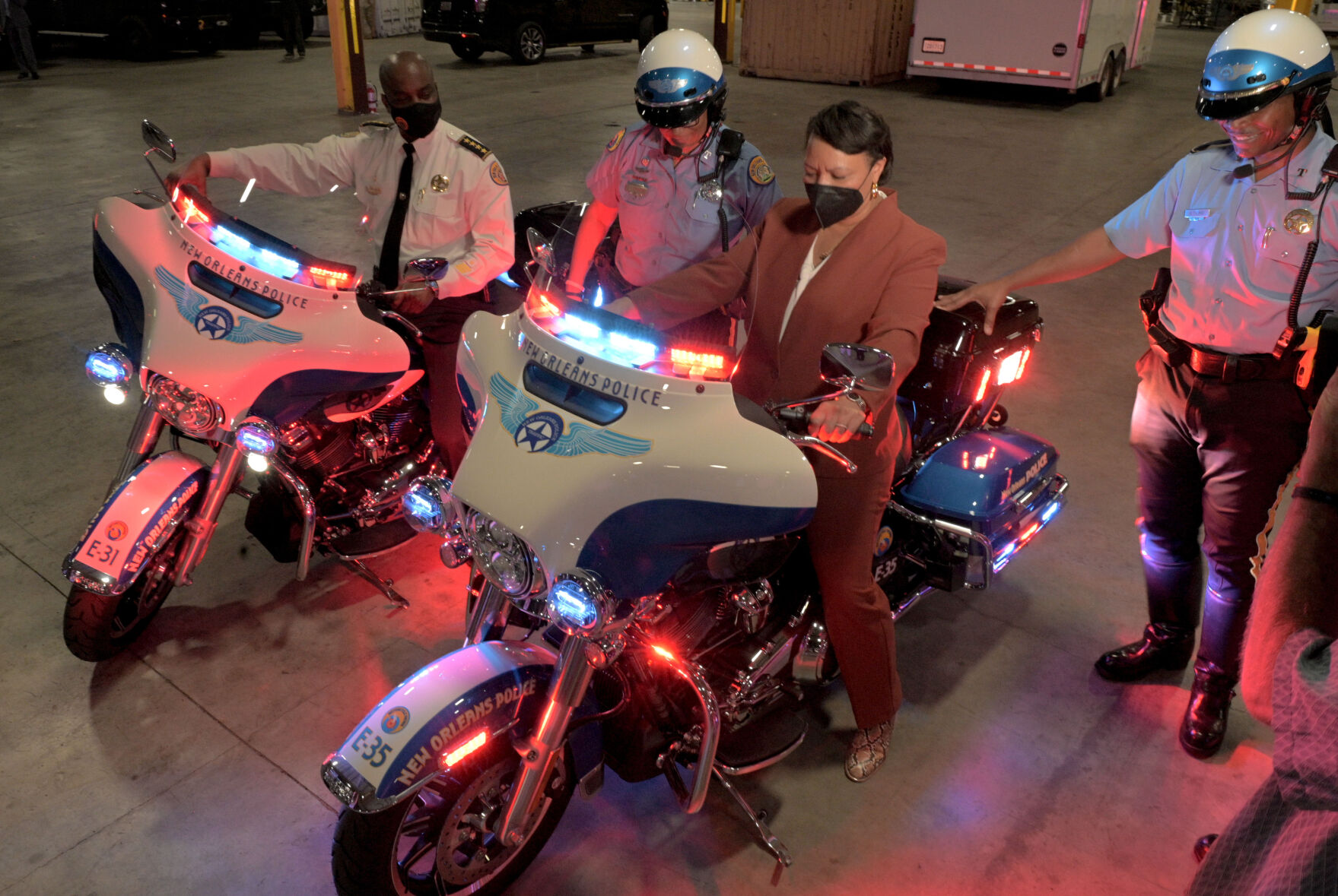 A view of the new Harley-Davidson motorcycles that the NOPD Special Operations Division was given with blessing from their Mayor and the city council