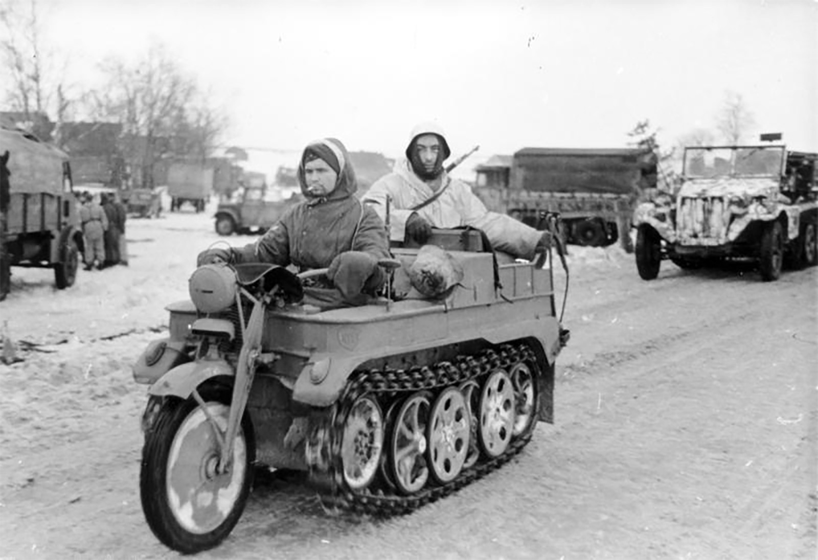 The NSU Kettenkrad HK 101 tank motorcycle in WWII