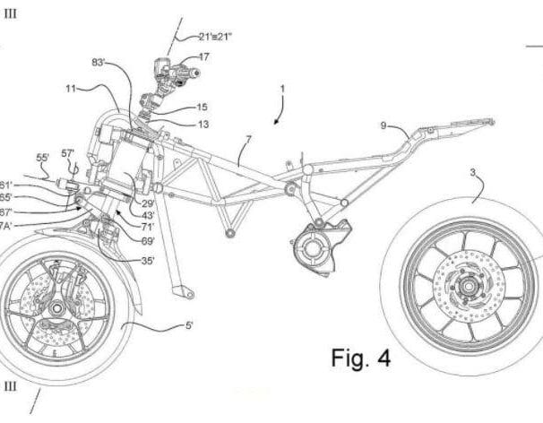 A view of the new patent images surrounding the Aprilia trike prototype