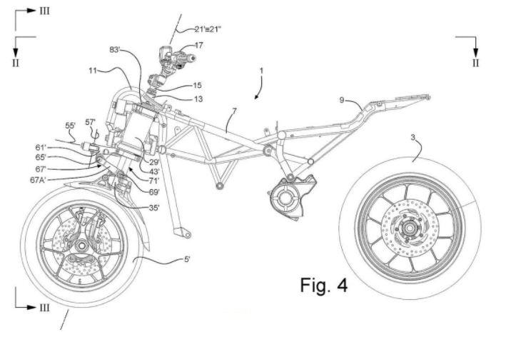 A view of the new patent images surrounding the Aprilia trike prototype