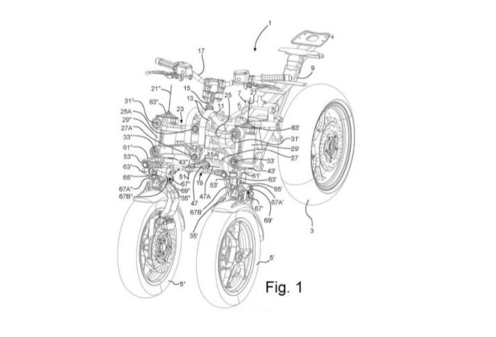 A view of the new patent images surrounding the Aprilia trike prototype