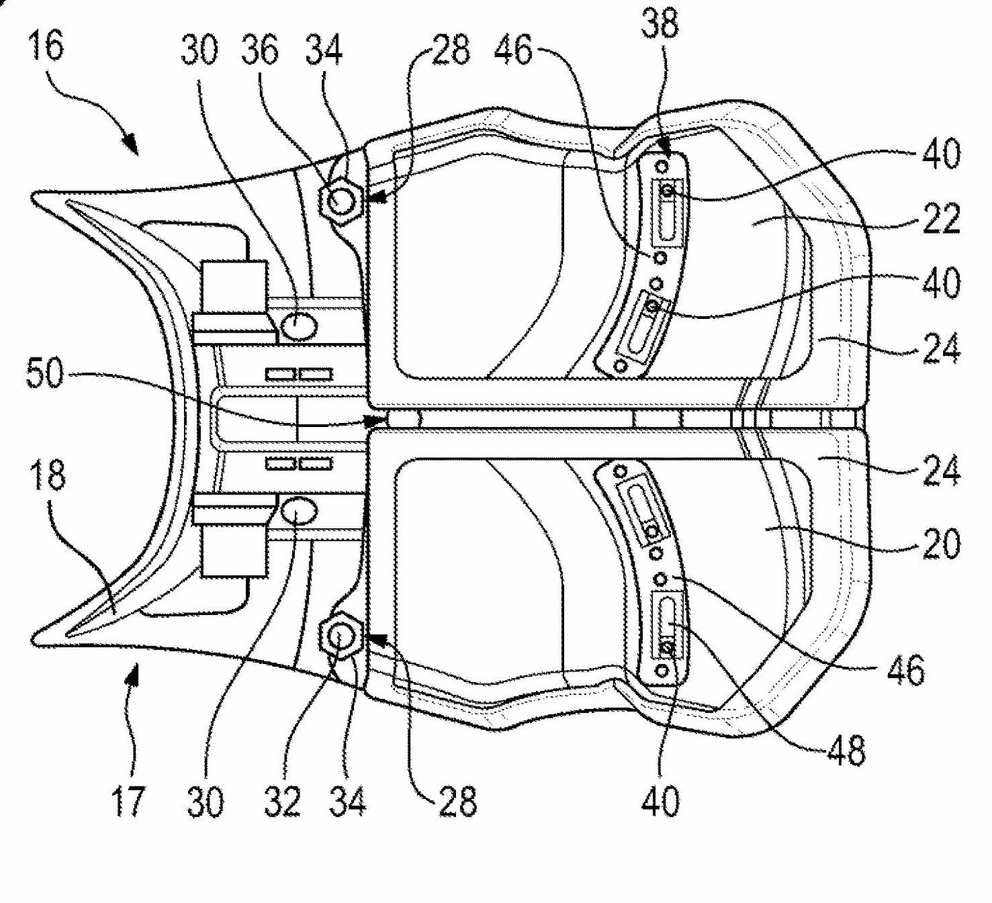 A view of the new motorcycle seat patent that BMW is making, complete with two adjustable components for height and width