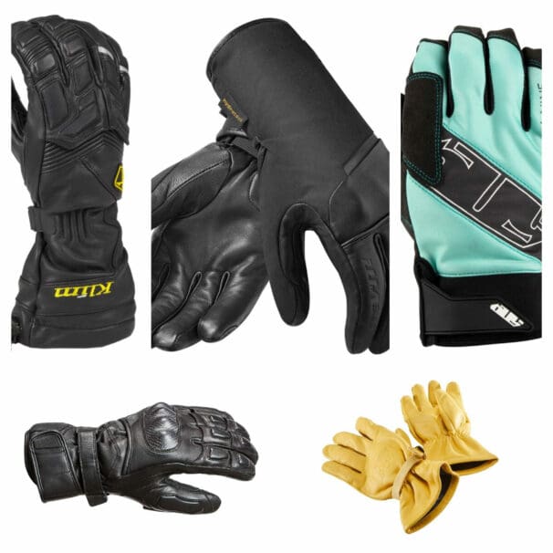 Collage of winter motorcycle gloves over 20% off