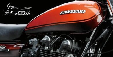 A view of the new 50th anniversary Kawasaki Z-line (Z650 and Z900)