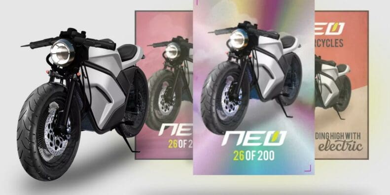 A view of the Neo One - an electric bike that will purportedly come with a free NFT