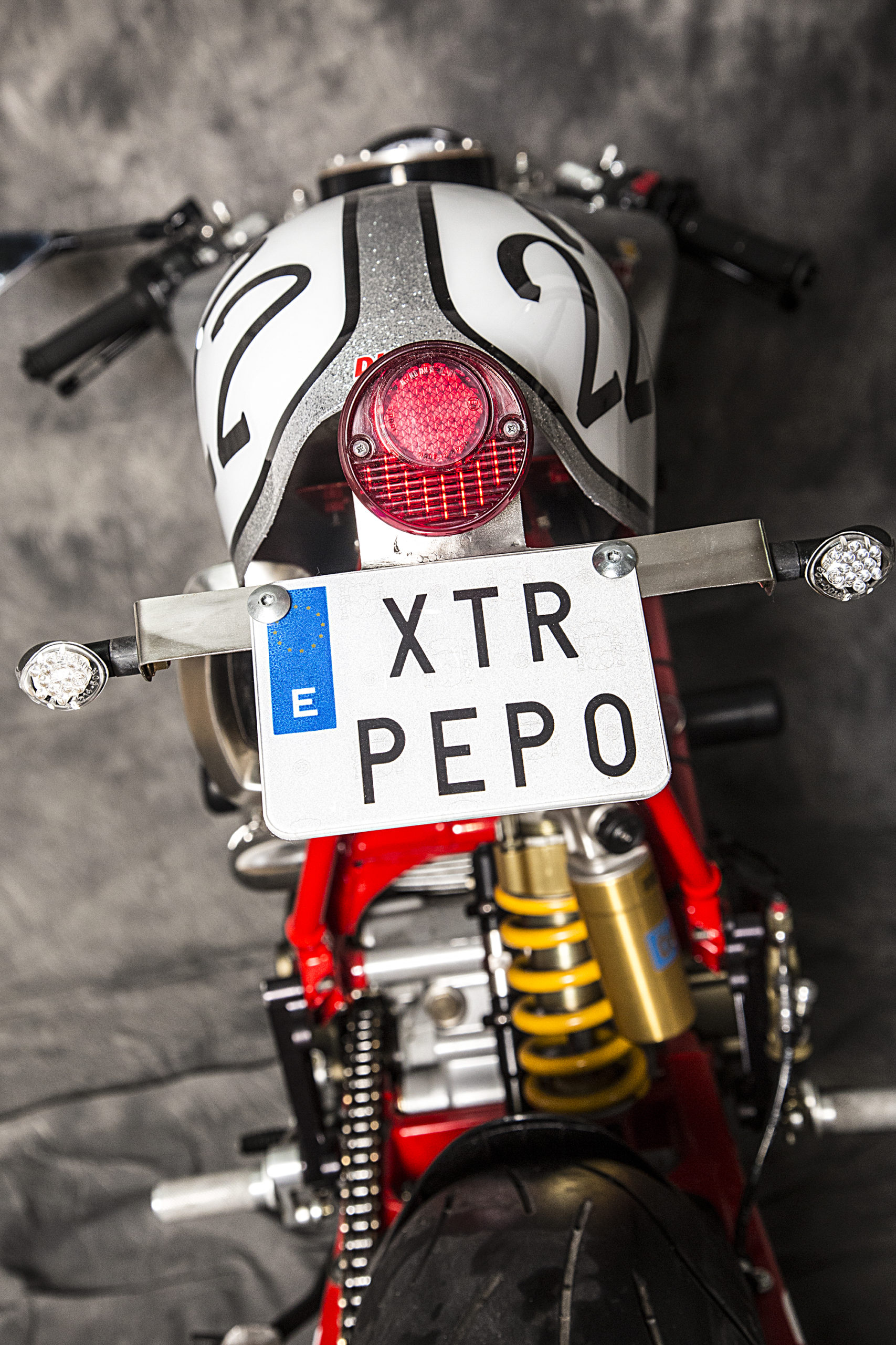 A view of the 2003 Ducati Monster 1000 courtesy of XTR Pepo that was outfitted to the extreme for both the road and the track
